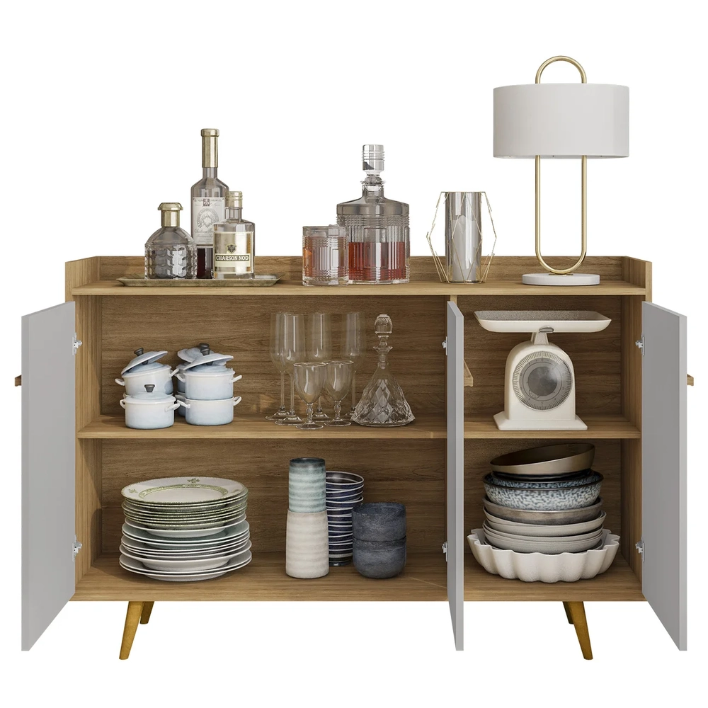 Buffet Aparador Sala de Estar 135cm Nick Cinamomo/Off B02   - Mpozenato