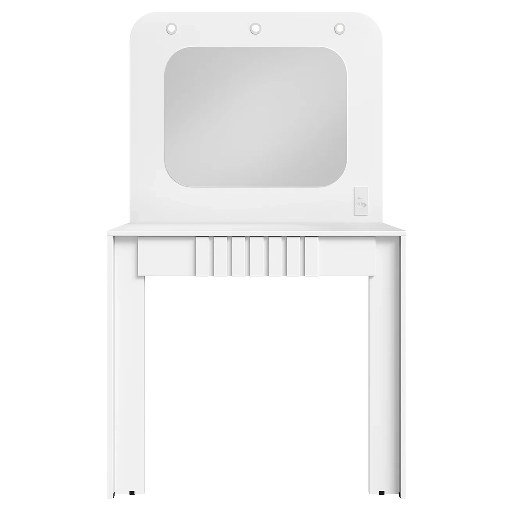 Penteadeira Camarim 90cm Com Espelho Lilian Branco B02      - Mpozenato