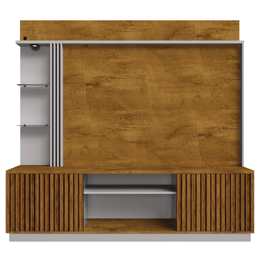 Estante Painel Para TV 65 Pol 201cm Atlanta Naturalle/Off   - Bechara
