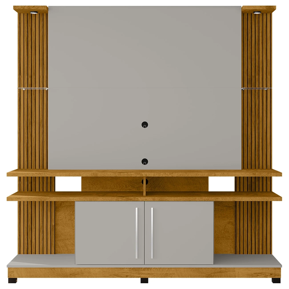 Estante Painel Para TV 55 Pol 180cm Com LED York Naturalle/Off - Bechara