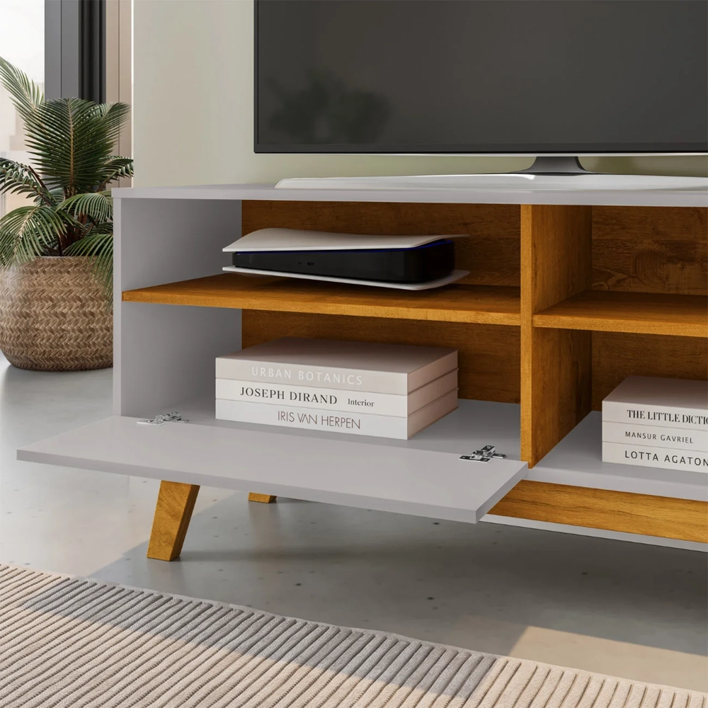 Rack Bancada Para TV 55 Pol 136cm Paládio Off/Naturalle     - Bechara