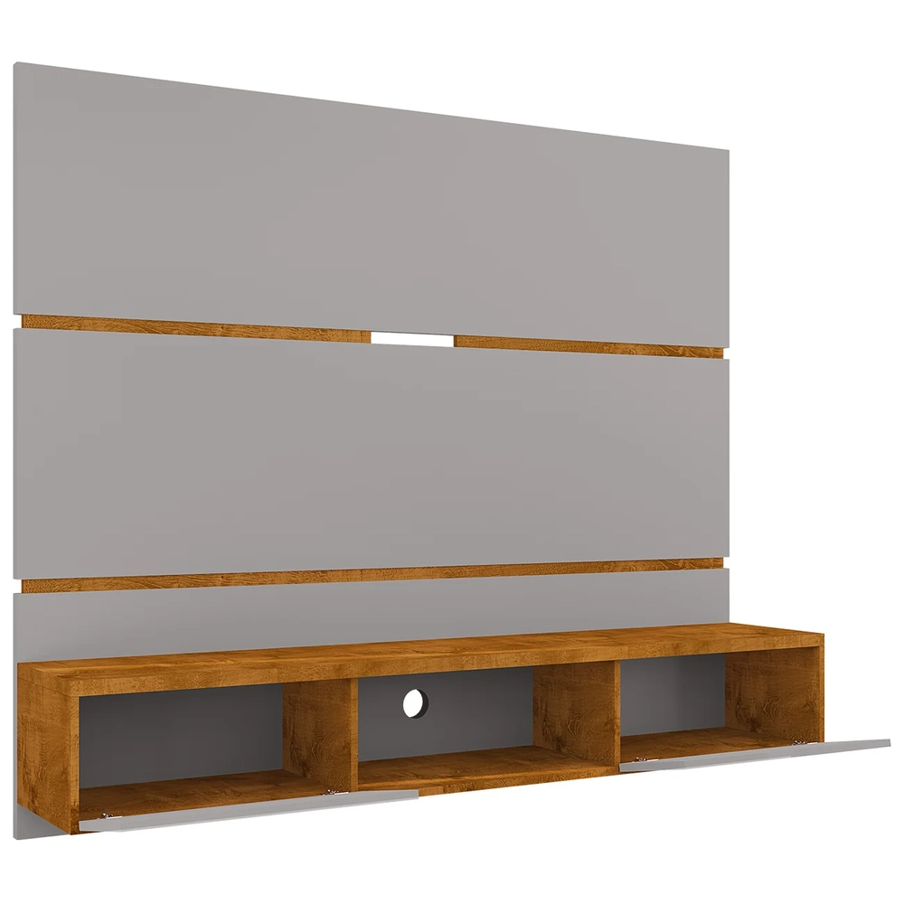 Painel TV 65 Pol Bancada Suspensa 160cm Âmbar Off/Naturalle - Bechara