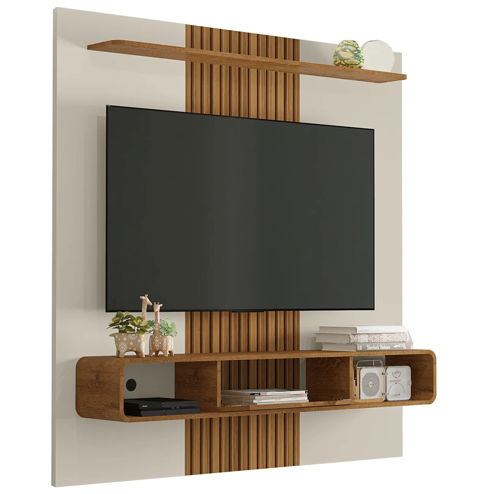 Painel TV 65 Pol Bancada Suspensa 158cm Lisboa Off/Naturalle - Bechara