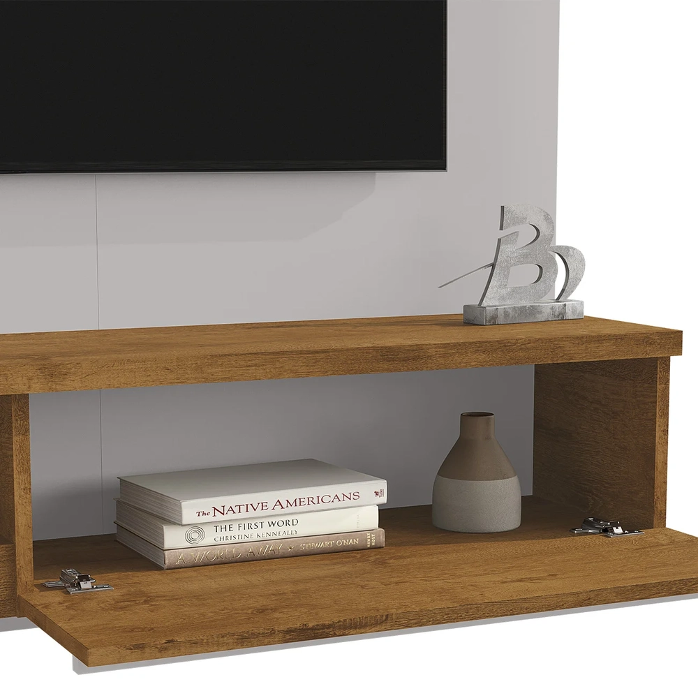 Painel TV 55 Pol Bancada Suspensa 160cm Denver Off/Naturalle - Bechara