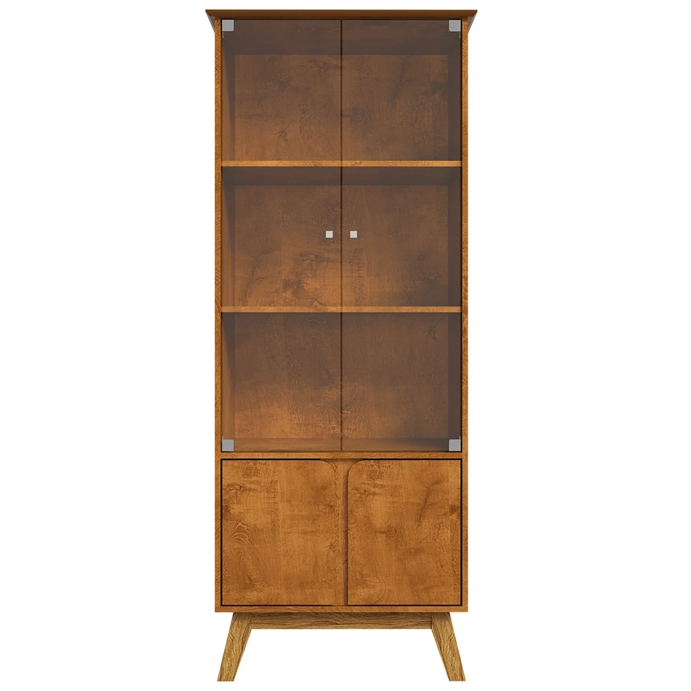 Cristaleira Porta de Vidro 70cm Pés Retrô Madri Naturalle   - Bechara