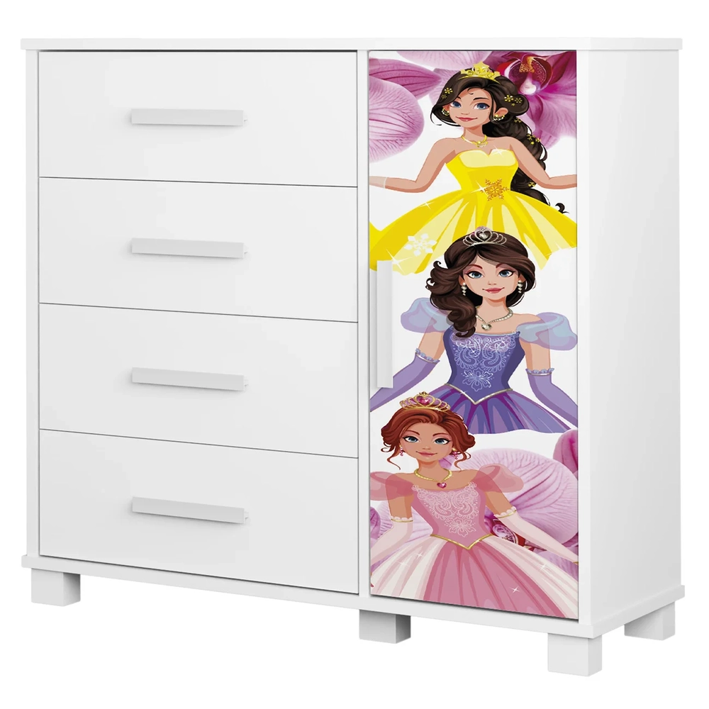 Quarto Infantil 3 Peças Com Mini Cama Princesa Rosa Z53     - Mpozenato