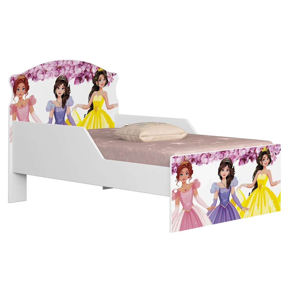 Quarto Infantil 3 Peças Com Mini Cama Princesa Rosa Z53     - Mpozenato