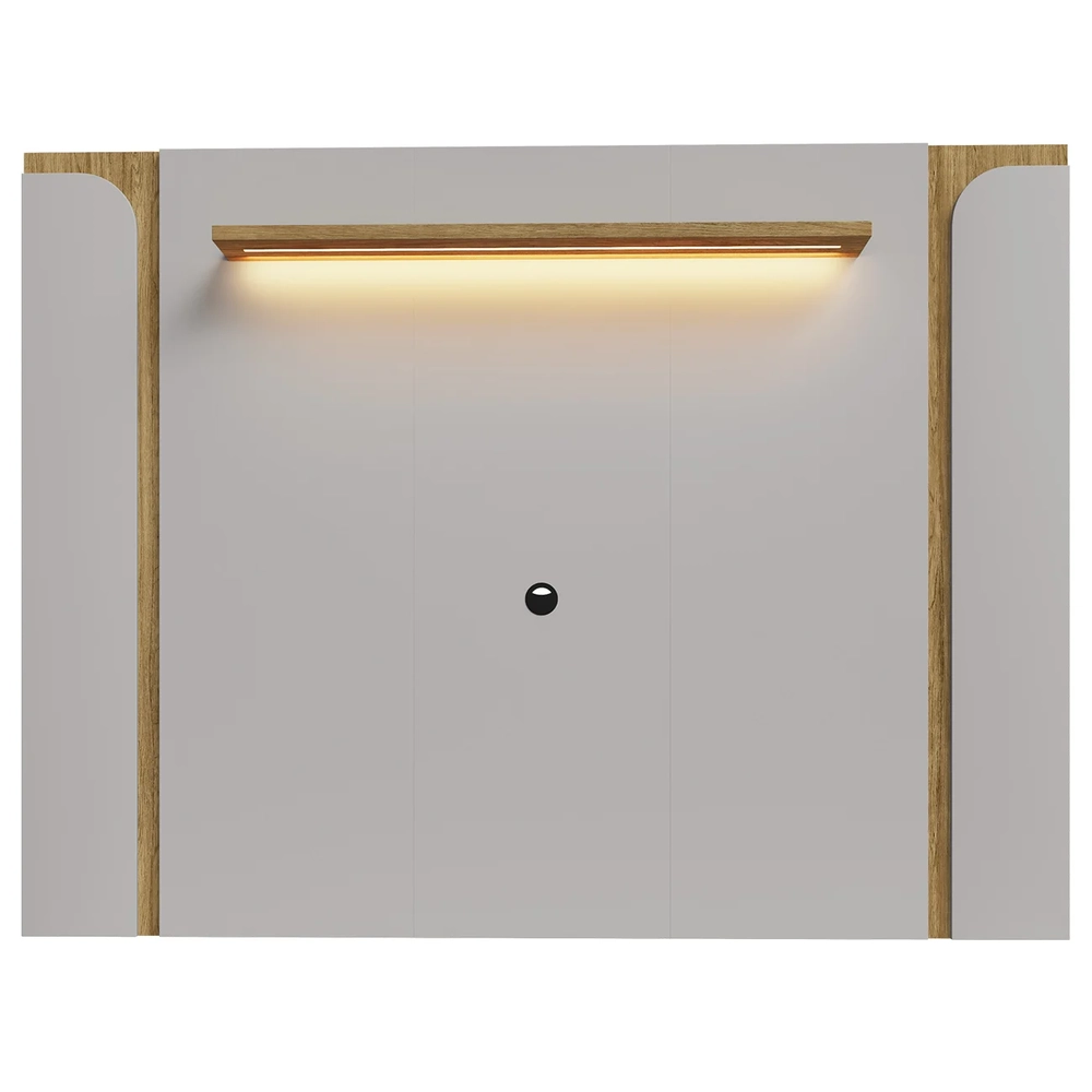 Painel TV 75 Pol Marina e Rack Com LED 180cm Ricky Off/Cinamomo B02 - Mpozenato