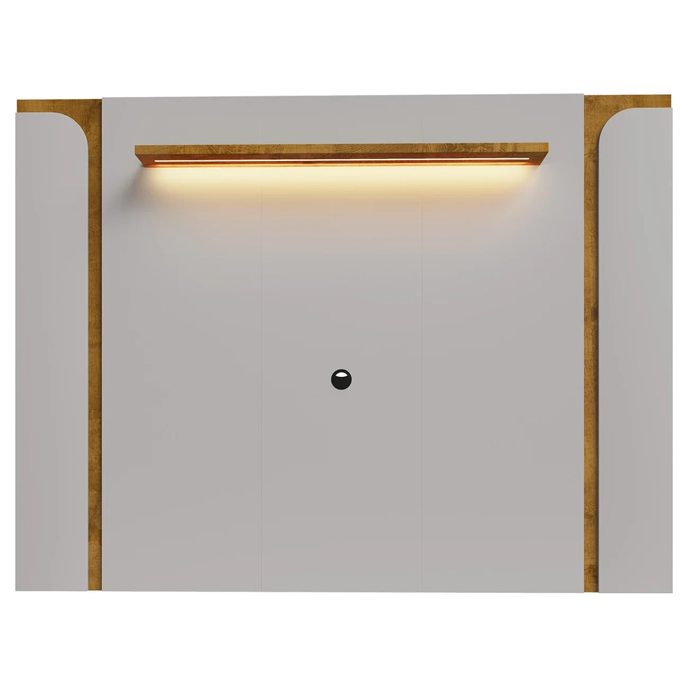 Painel TV 75 Pol Marina e Rack Com LED 180cm Ricky Off/Naturalle B02 - Mpozenato