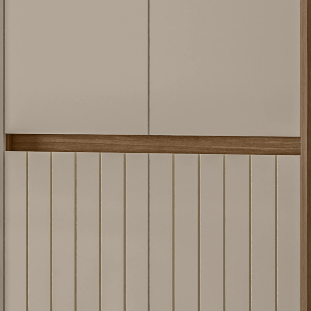 Guarda Roupa Casal 216cm Com Espelho Freeze Carvalho/Fendi Z17 - Mpozenato