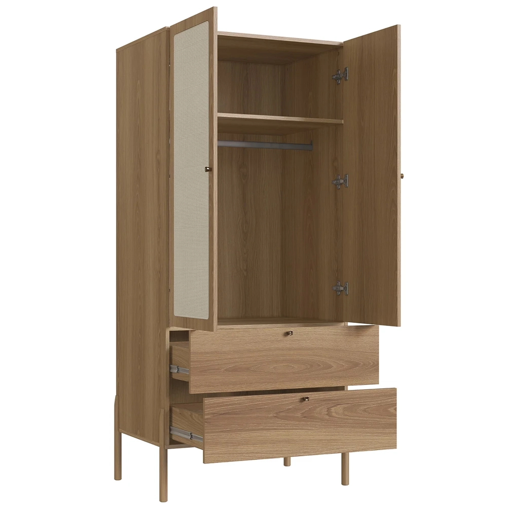 Guarda Roupa Solteiro 80cm Com 2 Portas Arlo Hanover A10 - Mpozenato