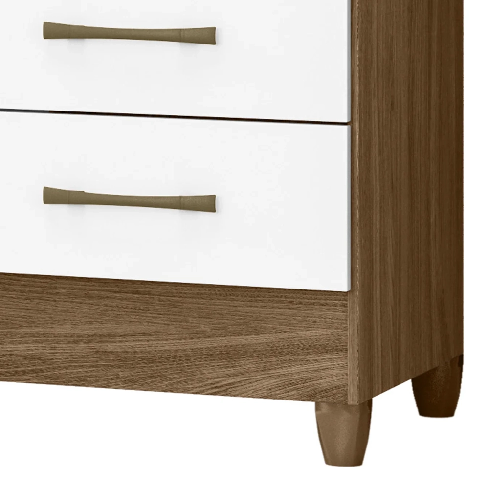 Guarda Roupa Solteiro 82cm 3 Portas Zeno Naturale/Branco Z17 - Mpozenato