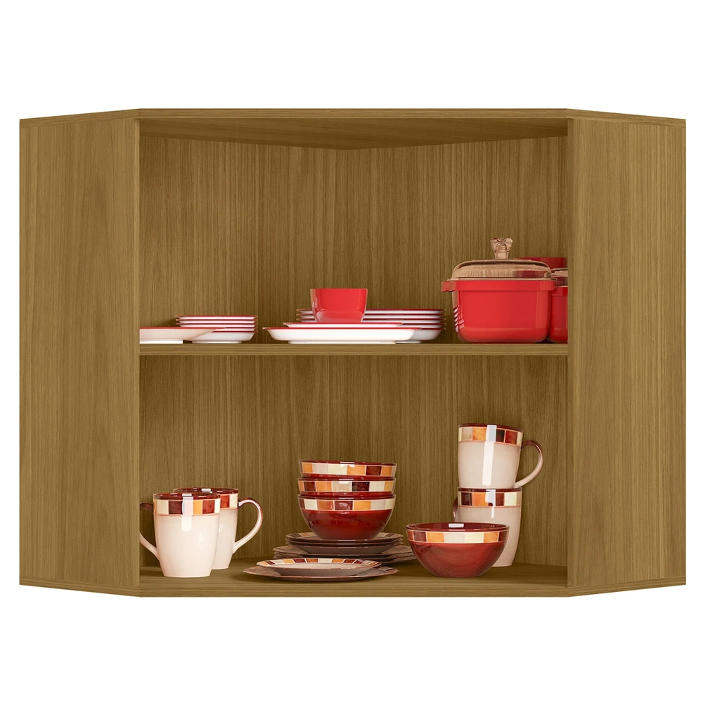 Armário Aéreo de Canto Oblíquo 80cm Rita Freijó/Off Acetinado Z44 - Mpozenato