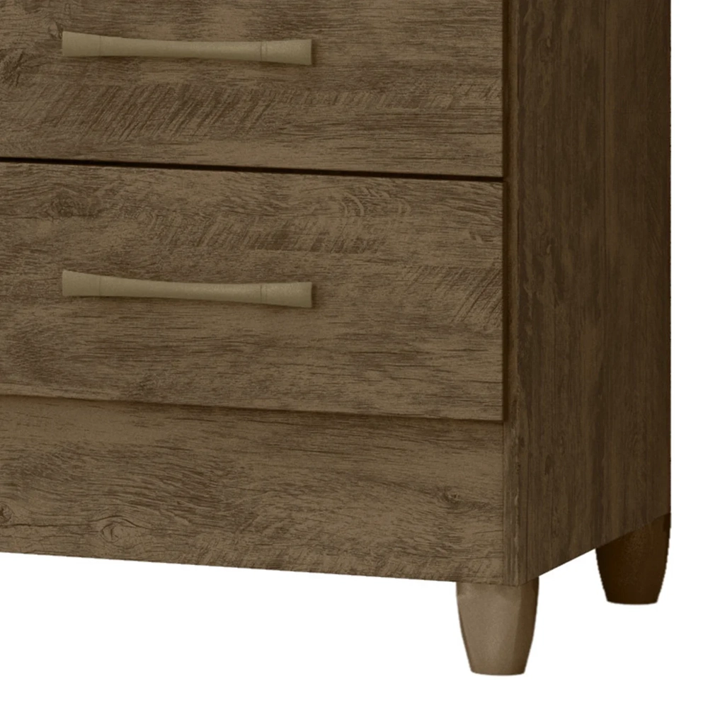 Guarda Roupa Solteiro 82cm 3 Portas Zeno Castanho Wood Z17   - Mpozenato