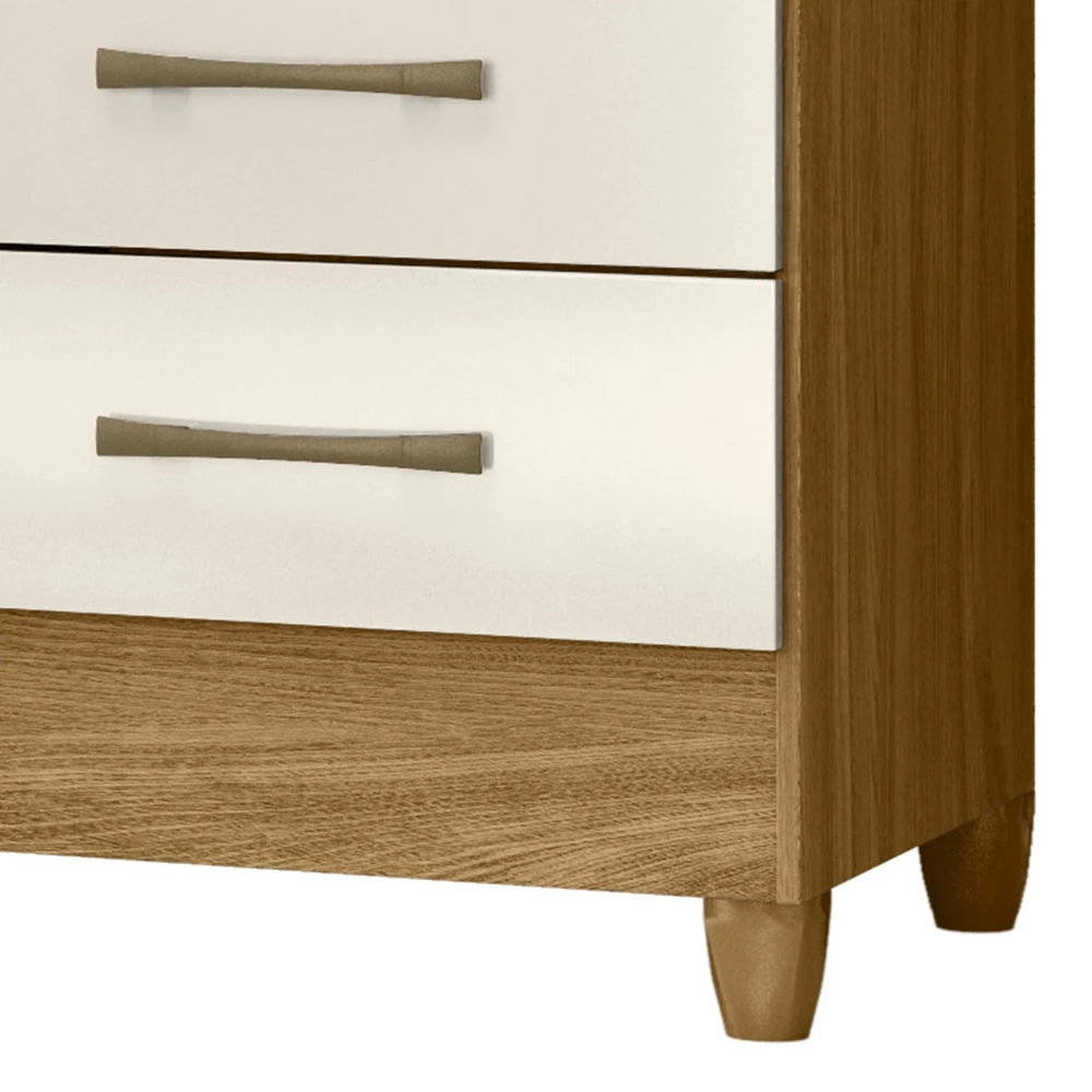 Guarda Roupa Solteiro 82cm 3 Portas Zeno Freijó/Off Z17      - Mpozenato