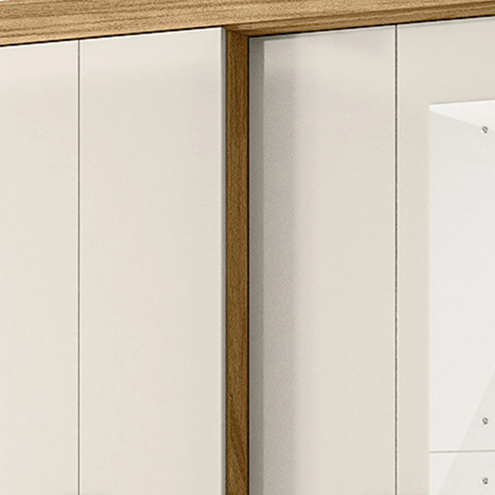 Guarda Roupa Casal 237cm Com Espelho Archi Freijó/Off Z17    - Mpozenato