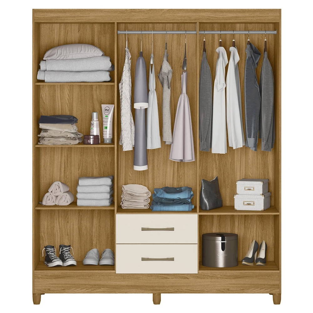 Guarda Roupa Casal 153cm 6 Portas Astra Freijó/Off Z17       - Mpozenato