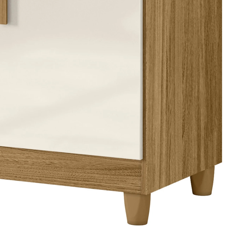 Cômoda Para Quarto 104cm Com Espelho Kyra Freijó/Off Z17     - Mpozenato