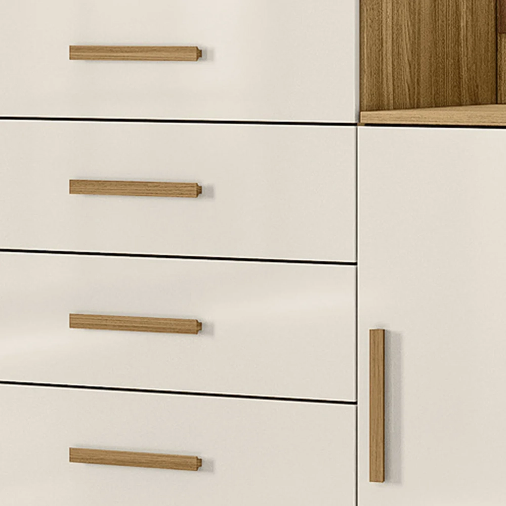 Cômoda Para Quarto 104cm Com Espelho Kyra Freijó/Off Z17     - Mpozenato