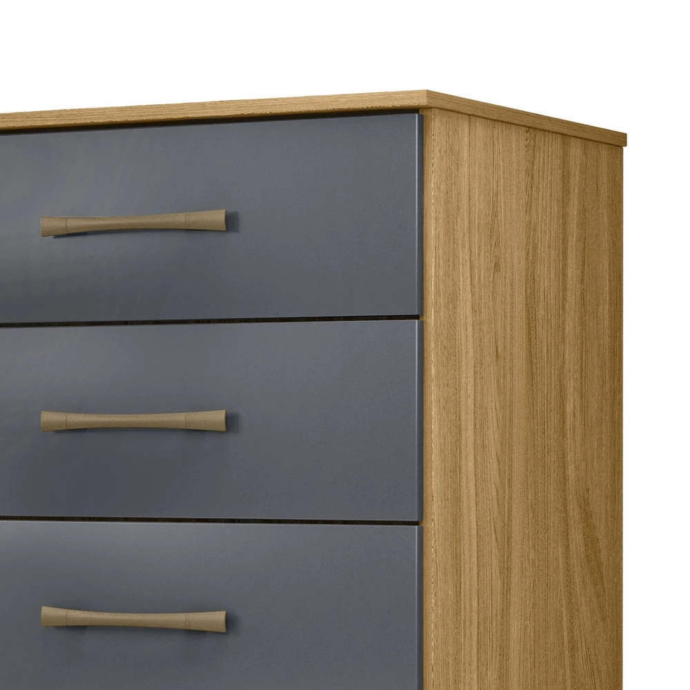 Cômoda Para Quarto 61cm Com 4 Gavetas Miriad Freijó/Cinza Z17 - Mpozenato