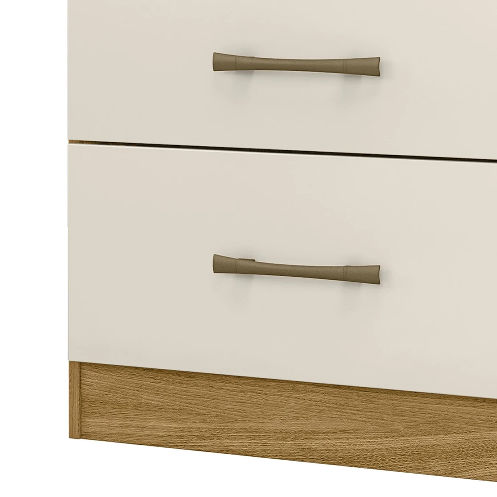 Cômoda Para Quarto 61cm Com 4 Gavetas Miriad Freijó/Off Z17  - Mpozenato