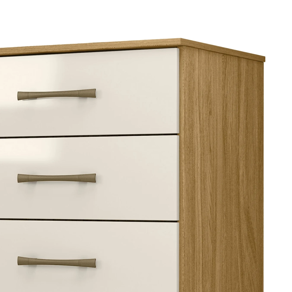 Cômoda Para Quarto 61cm Com 4 Gavetas Miriad Freijó/Off Z17  - Mpozenato