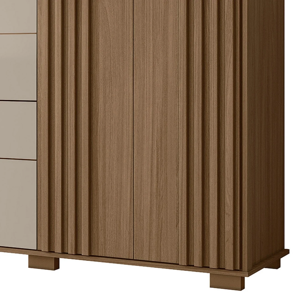 Cômoda Para Quarto 147cm Com 4 Gavetas Rusk Carvalho/Fendi Z17 - Mpozenato