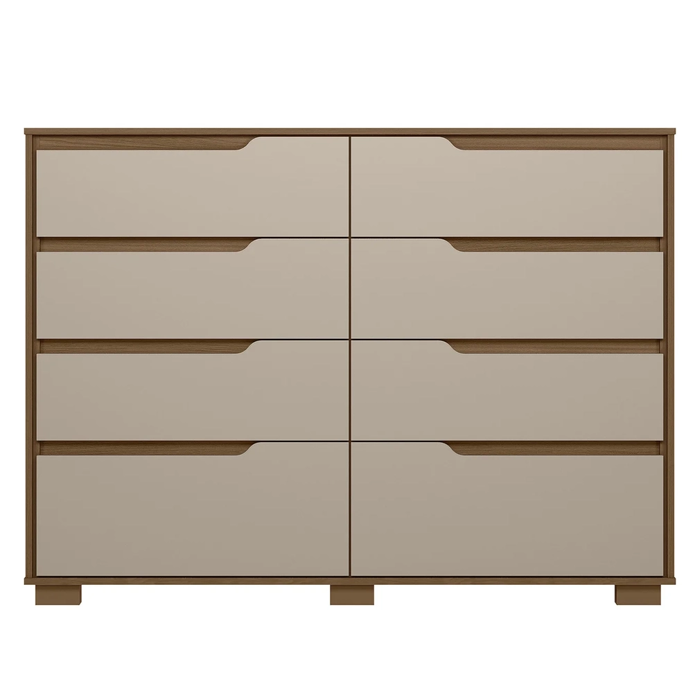 Cômoda Para Quarto 147cm Com 8 Gavetas Parma Carvalho/Fendi Z17 - Mpozenato