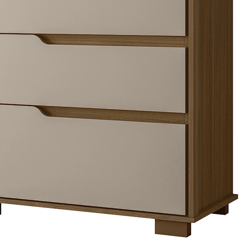 Cômoda Para Quarto 147cm Com 8 Gavetas Parma Carvalho/Fendi Z17 - Mpozenato