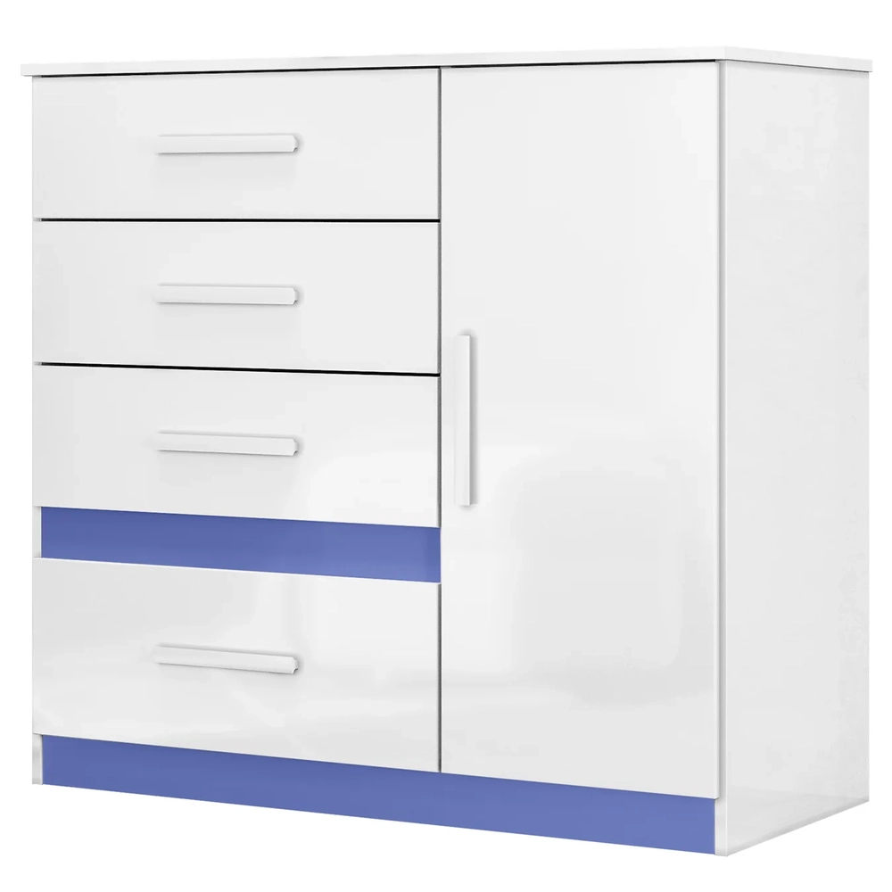 Cômoda Para Quarto 98cm Com 4 Gavetas Baco Flex Branco Z17   - Mpozenato