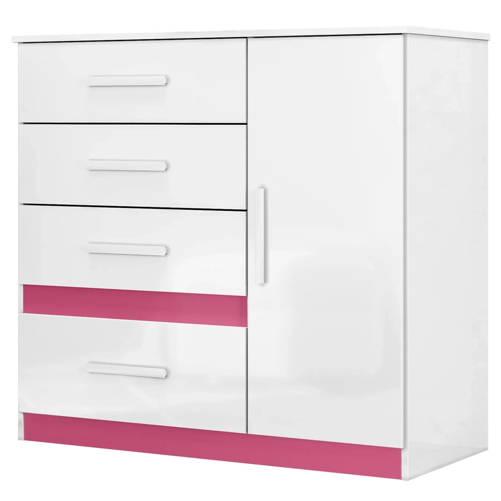 Cômoda Para Quarto 98cm Com 4 Gavetas Baco Flex Branco Z17   - Mpozenato