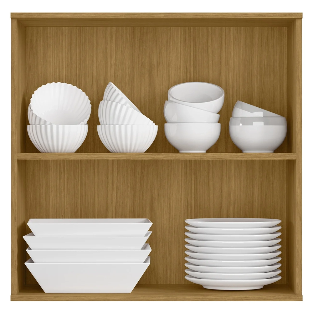 Armário de Cozinha Aéreo 80cm Rita Freijó/Ripado Z44        - Mpozenato