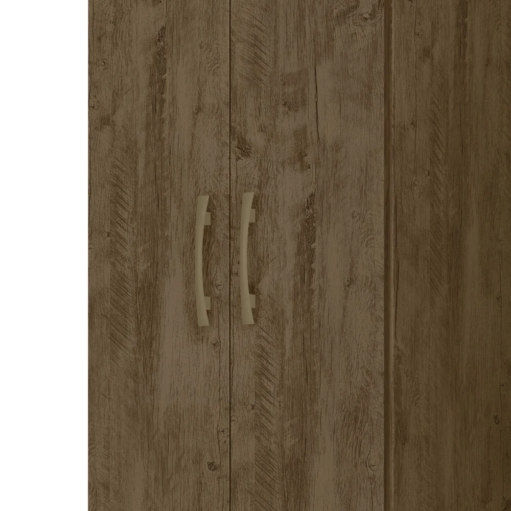 Armário Multiuso Lavanderia 55cm 2 Portas Staxx Castanho Wood Z17 - Mpozenato