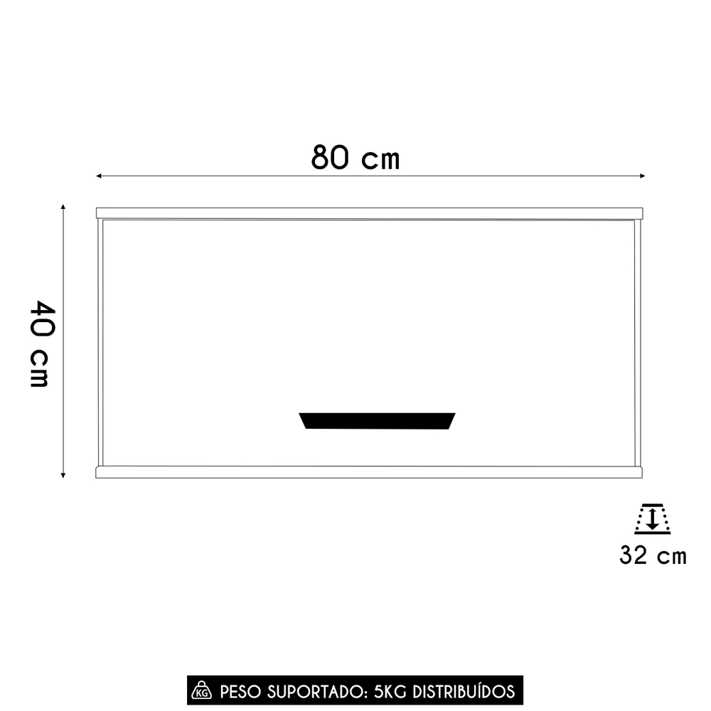 Armário Aéreo Basculante 80cm Rita Freijó/Ripado Z44        - Mpozenato