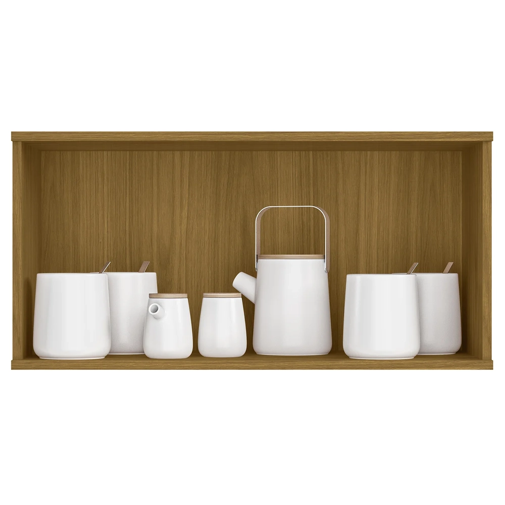 Armário Aéreo Basculante 80cm Rita Freijó/Ripado Z44        - Mpozenato