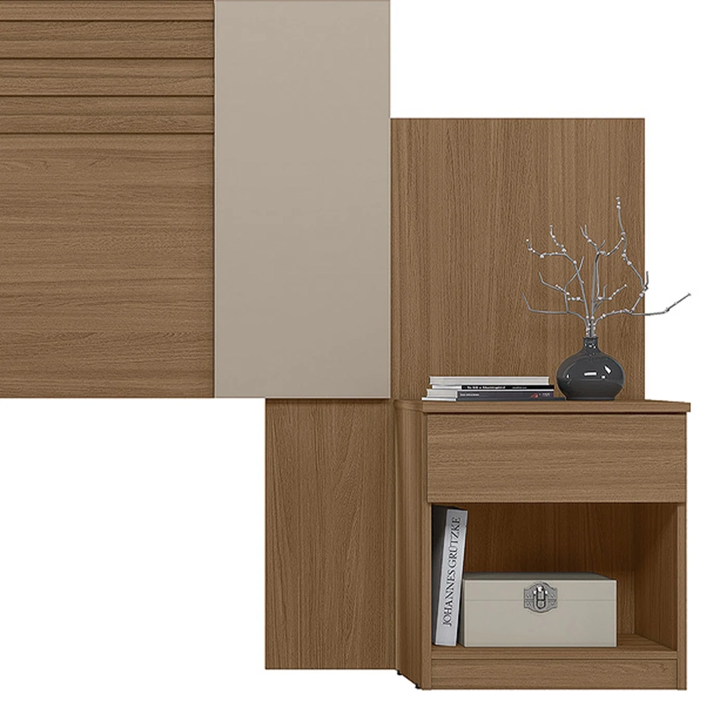 Cabeceira Casal Extensível e Mesas Cany Carvalho/Fendi Z17   - Mpozenato