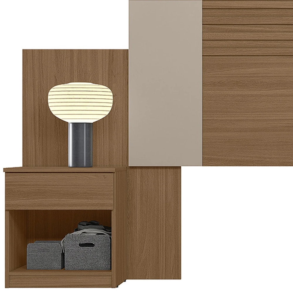 Cabeceira Casal Extensível e Mesas Cany Carvalho/Fendi Z17   - Mpozenato