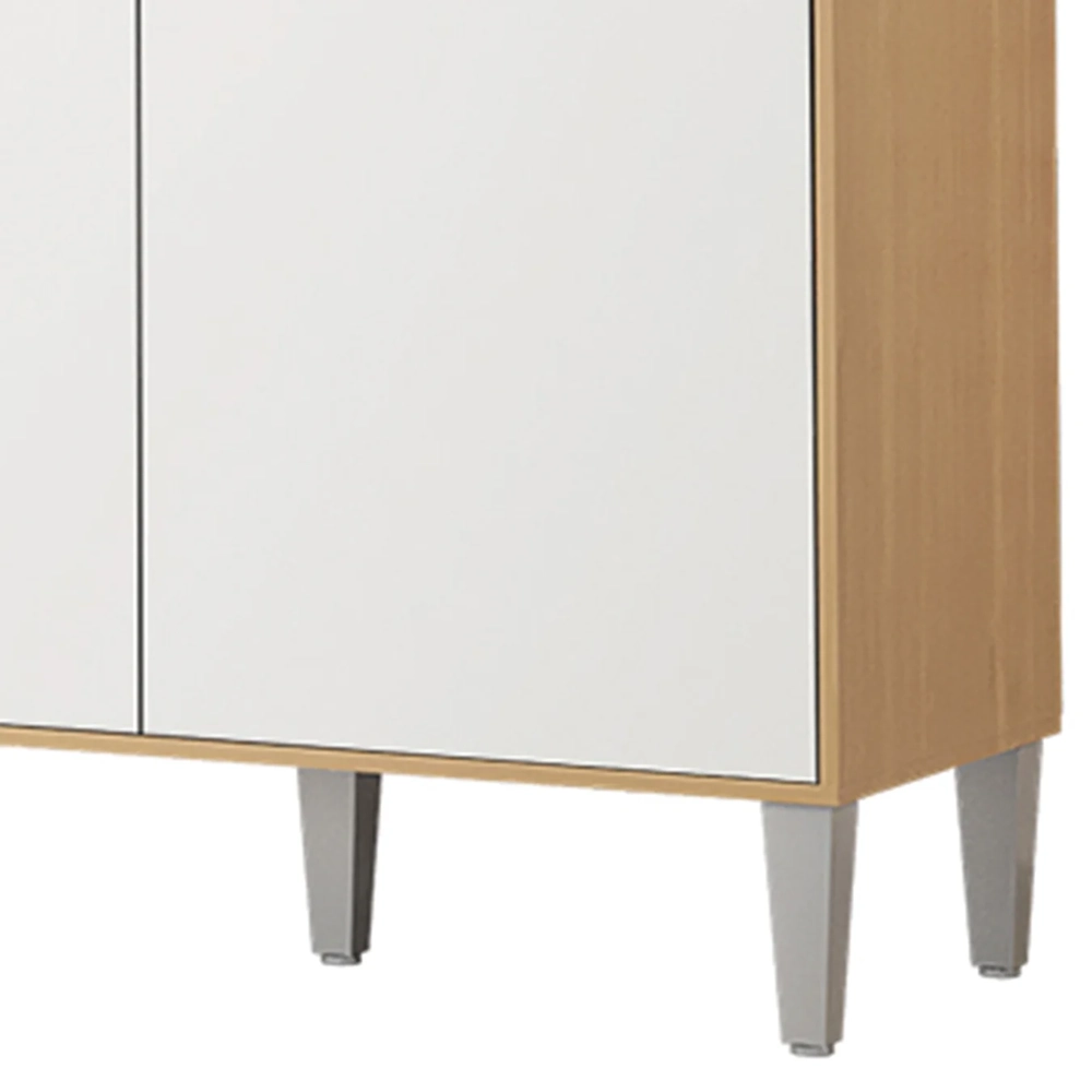 Armário de Cozinha Compacta 160cm 5 Portas Isabel Amêndoa/Branco - AJL Móveis