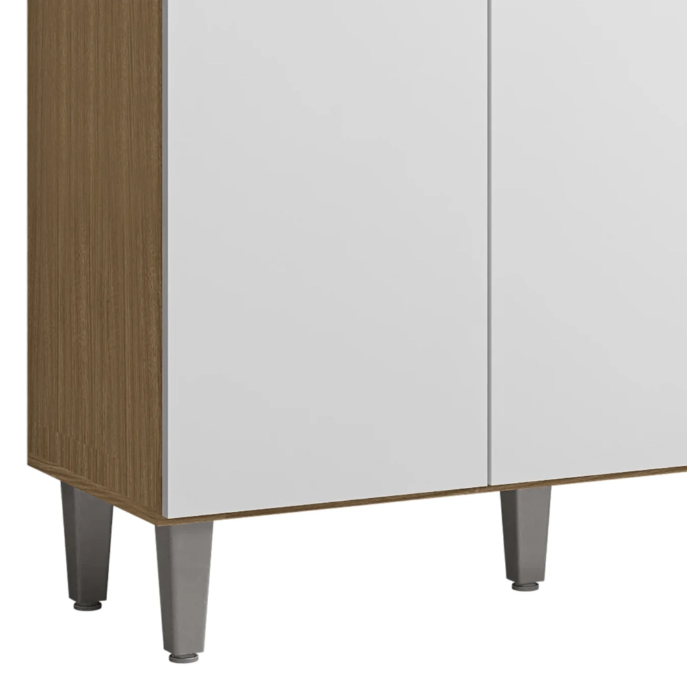 Armário de Cozinha Compacta 105cm Marcia Amêndoa/Branco     - AJL Móveis