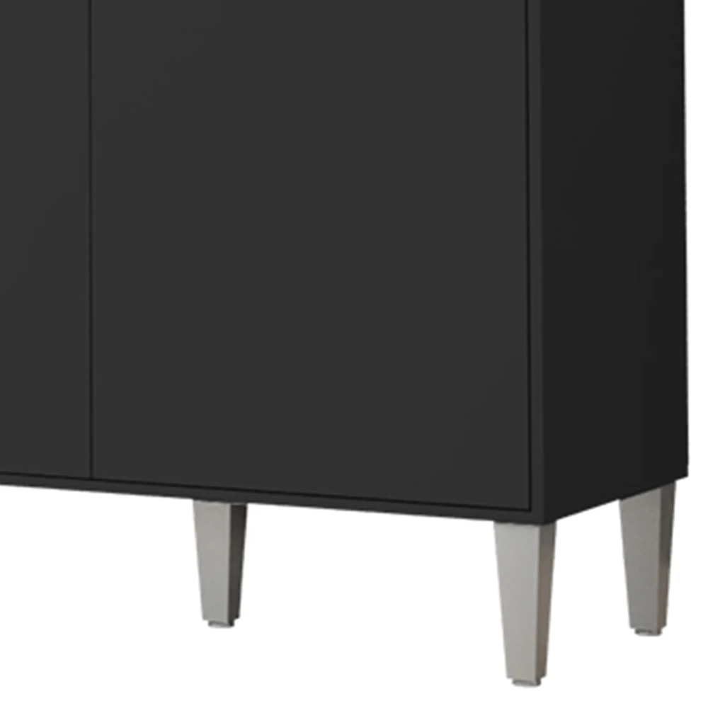 Armário de Cozinha Compacta 160cm 5 Portas Isabel Preto     - AJL Móveis