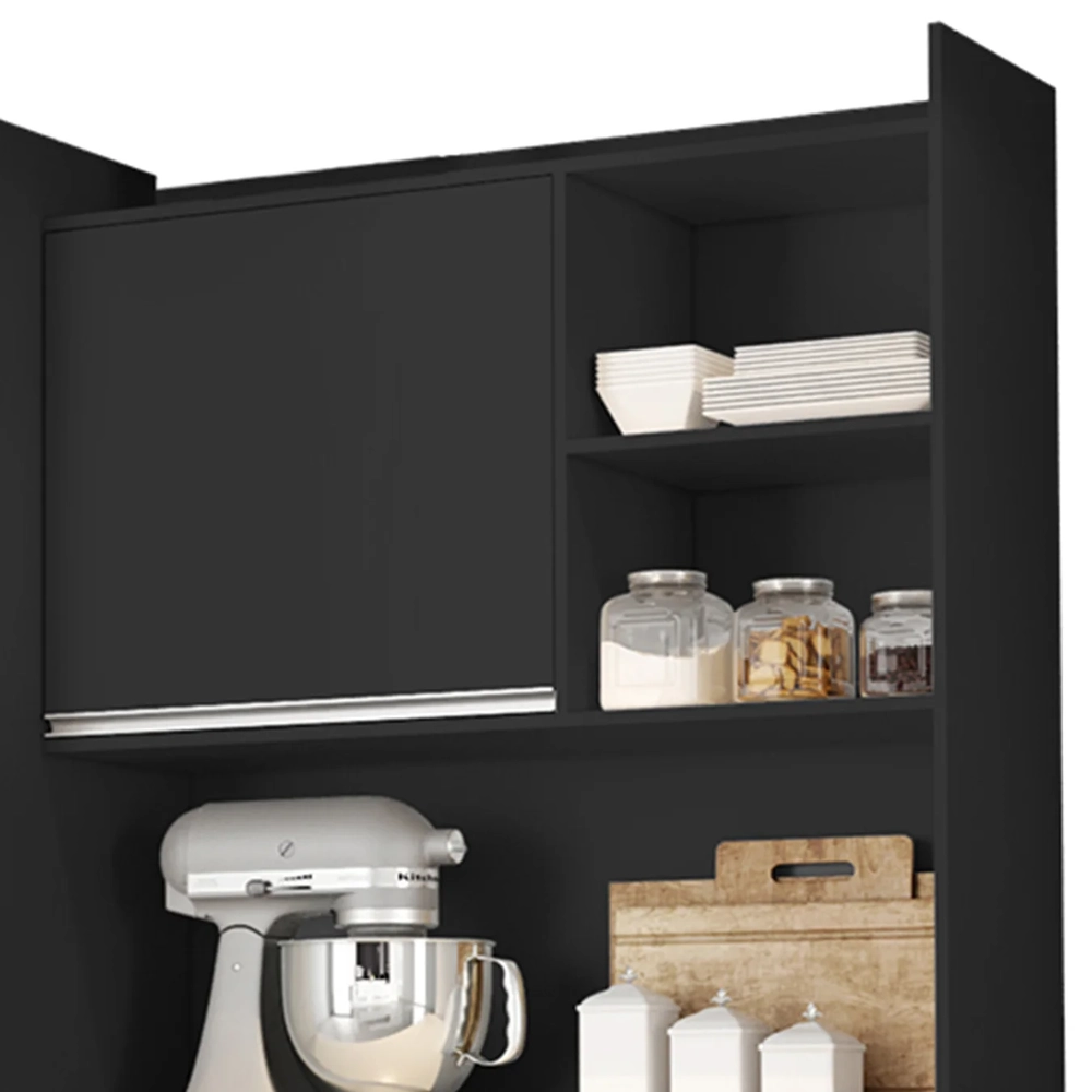 Armário de Cozinha Compacta 160cm 5 Portas Isabel Preto     - AJL Móveis