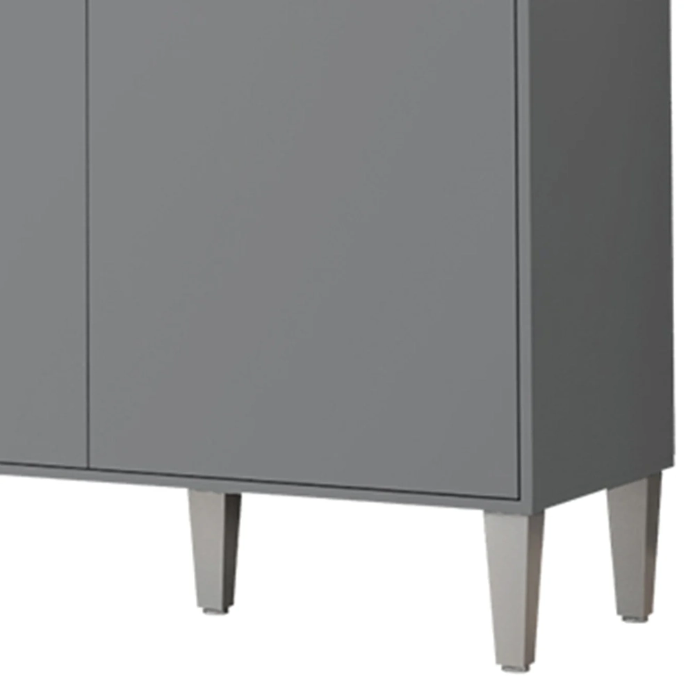 Armário de Cozinha Compacta 160cm 5 Portas Isabel Cinza     - AJL Móveis