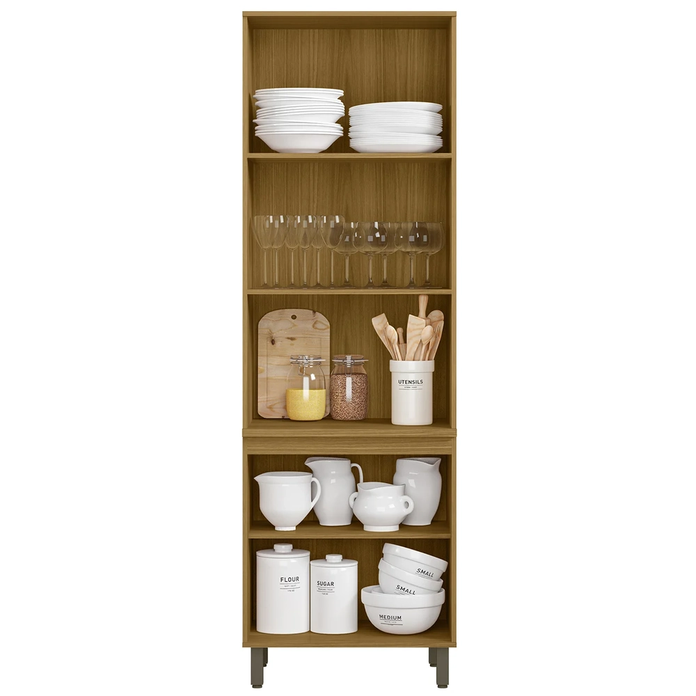 Paneleiro Cristaleira 4 Portas Rita Freijó/Off Acetinado Z44 - Mpozenato