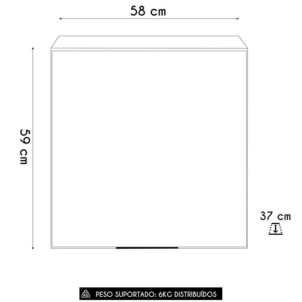 Armário de Cozinha Aéreo 58cm Grace Carvalho Oak/Off White Z44 - Mpozenato
