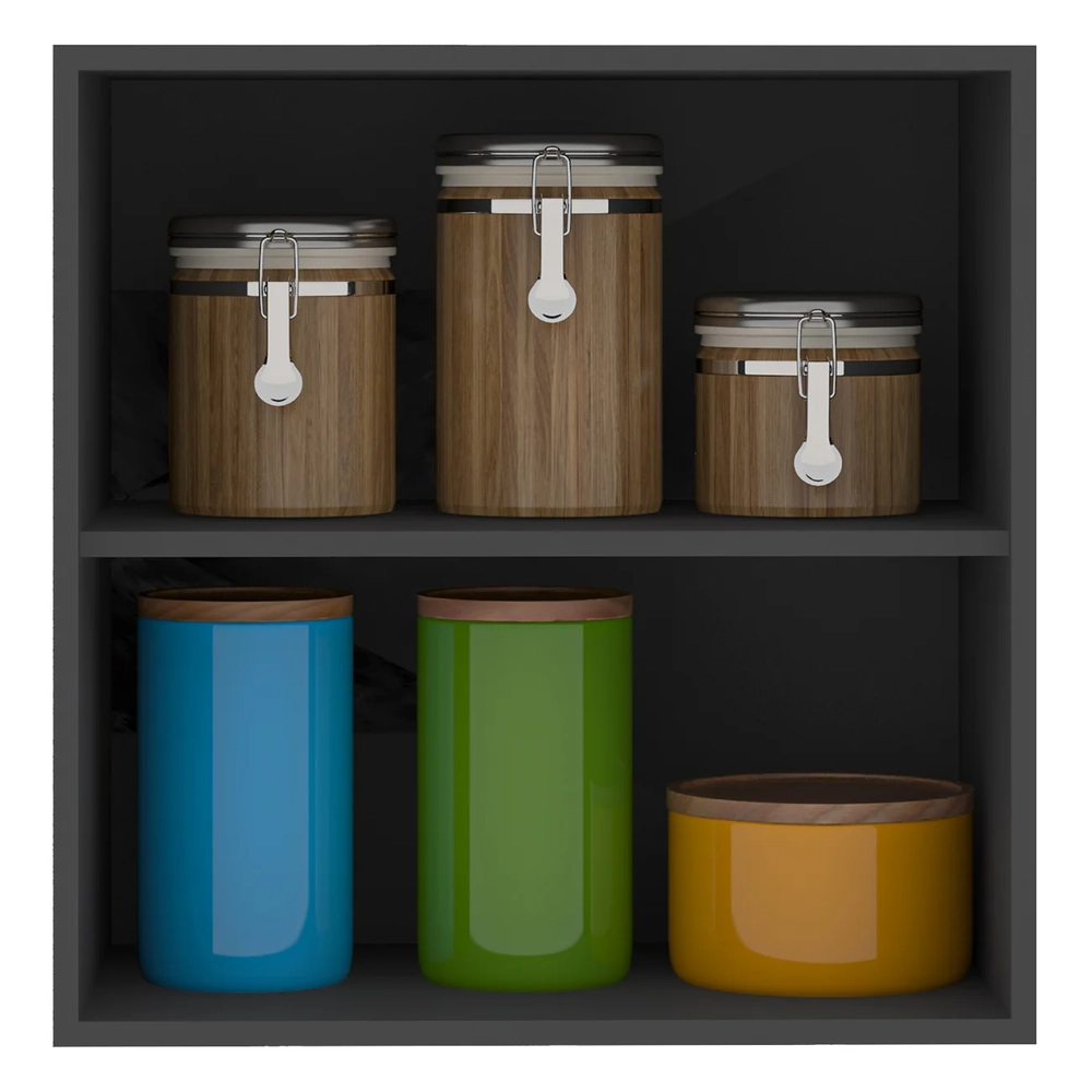 Armário de Cozinha Aéreo 58cm Grace Grafite Z44             - Mpozenato