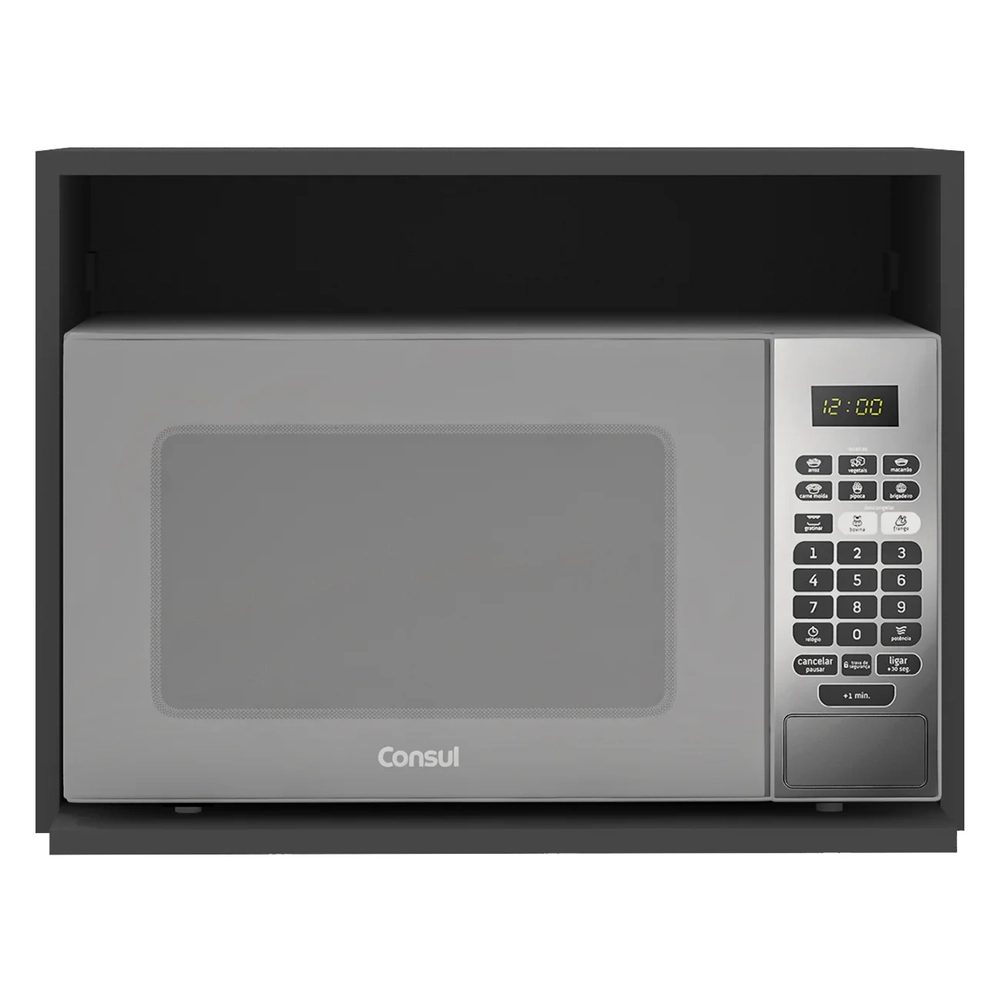 Suporte Micro-ondas Forno 58cm Aéreo Grafite Z44            - Mpozenato