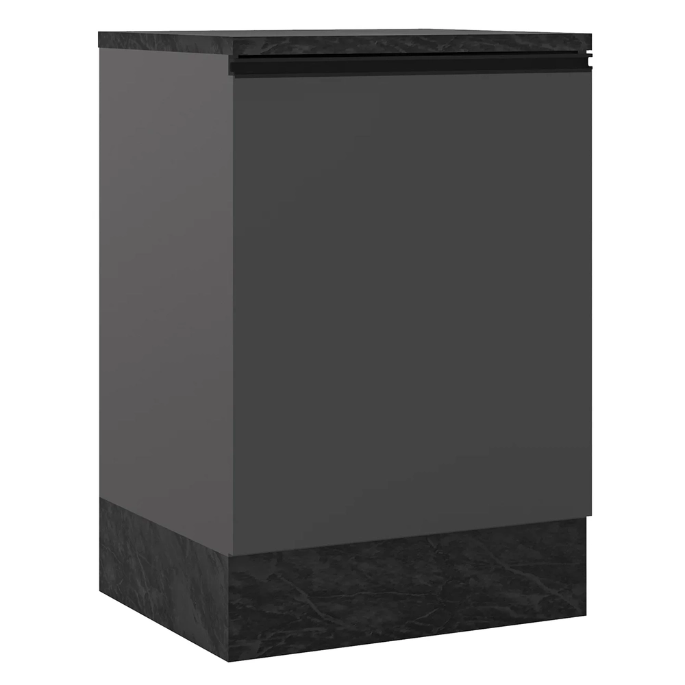 Balcão de Cozinha 58cm 1 Porta Grace Grafite Z44            - Mpozenato