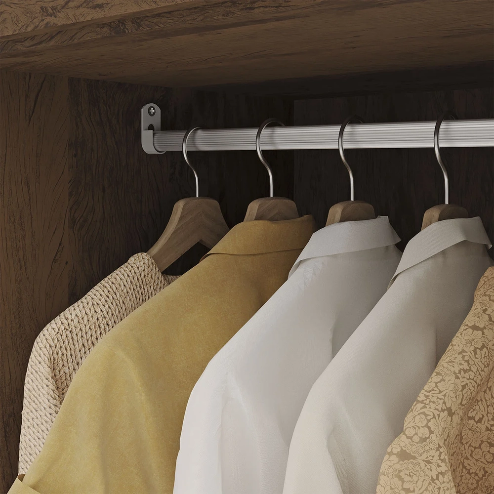 Guarda Roupa Casal 218cm 6 Portas Elegance Imbuia/Champanhe - Vila Rica