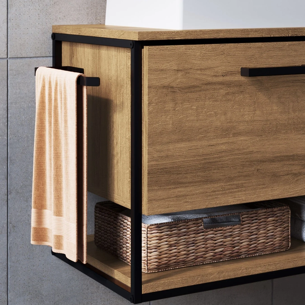 Gabinete de Banheiro Suspenso 80cm com Cuba Yuri Mel Z54 - Mpozenato