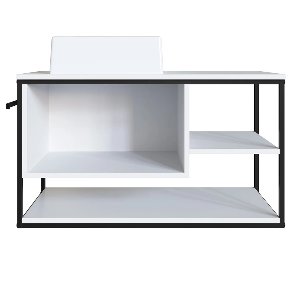 Gabinete de Banheiro Suspenso 80cm com Cuba Yuri Branco Z54 - Mpozenato